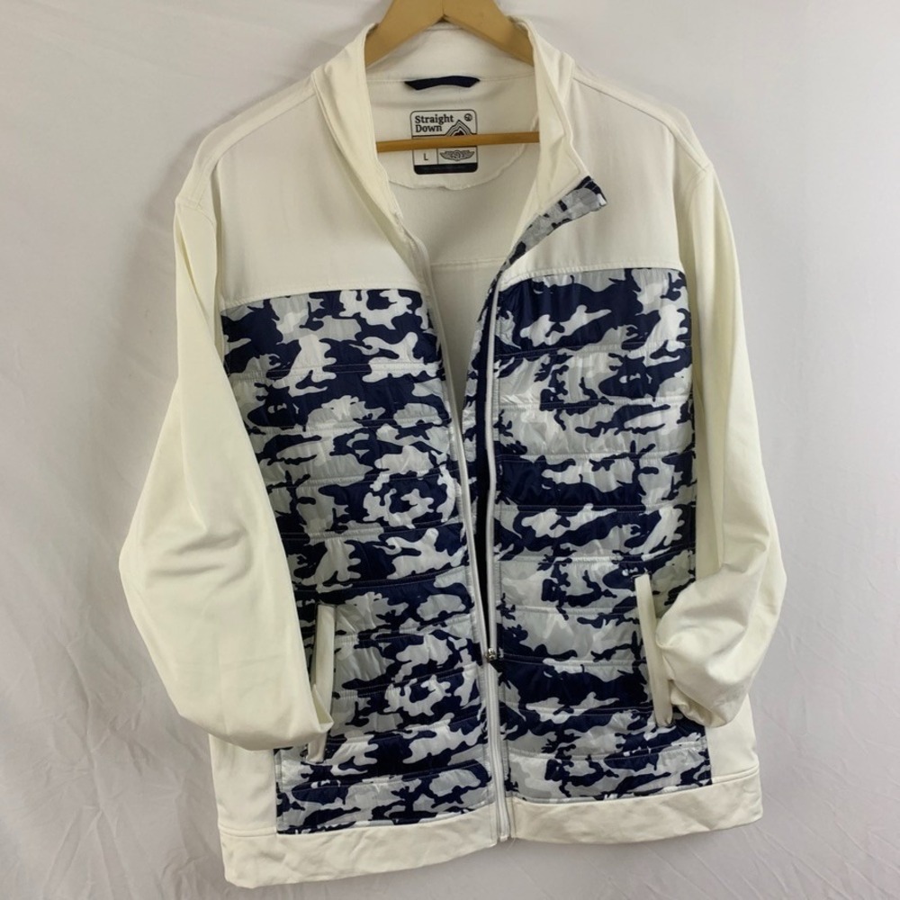 Straight Down Hybrid Golf Jacket Mens Large Quilted‎ Camo Full Zip Performance - Picture 10 of 11